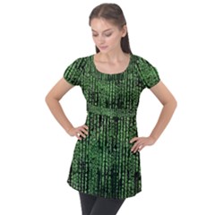 Matrix Technology Tech Data Digital Network Puff Sleeve Tunic Top