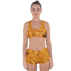 Lime Water Bubbles Macro Light Detail Background Racerback Boyleg Bikini Set