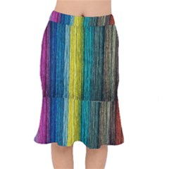 Line Rope Fiber Close Up Multicoloured Background Short Mermaid Skirt