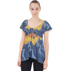 Illustration Landscape Nature Lace Front Dolly Top