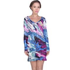 Feathers Long Sleeve Nightdress by kaleidomarblingart