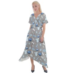 Cute Baby Stuff Cross Front Sharkbite Hem Maxi Dress by SychEva