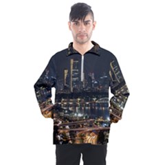 Seoul Building City Night View Men s Half Zip Pullover by Wegoenart