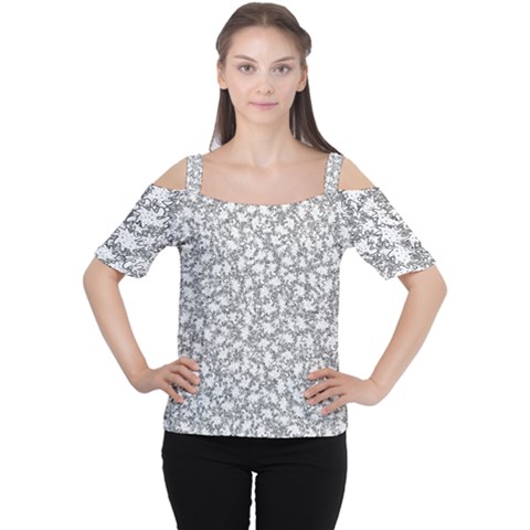 Bacterias Drawing Black And White Pattern Cutout Shoulder Tee by dflcprintsclothing