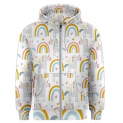 Unicorns, Hearts And Rainbows Men s Zipper Hoodie by ConteMonfrey