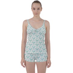 Blue Mermaid Tail Clean Tie Front Two Piece Tankini by ConteMonfrey