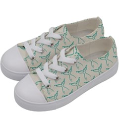 Blue Mermaid Tail Clean Kids  Low Top Canvas Sneakers