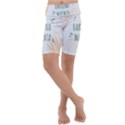 Hakuna Matata Tropical Leaves With Inspirational Quote Kids  Lightweight Velour Cropped Yoga Leggings View1