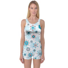 Beautifule Snowflake Decorative Pattern Seamless One Piece Boyleg Swimsuit by Jancukart