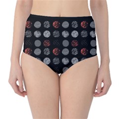 Black And Multicolored Polka Dot Wallpaper Artwork Digital Art Classic High-waist Bikini Bottoms