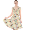 Christmas textur 05 Cap Sleeve Front Wrap Midi Dress View1