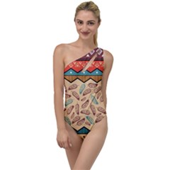Ethnic Tribal Pattern Background To One Side Swimsuit by Vaneshart