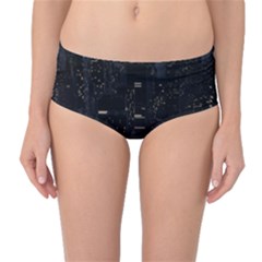 City Night Urban Downtown Science Tower Halo Mid-waist Bikini Bottoms