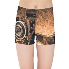 Camera Film Vintage Film Camera Old Old Camera Kids  Sports Shorts by danenraven