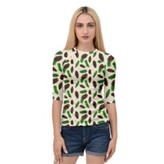 Background Ornamental Spruce Sample Quarter Sleeve Raglan Tee