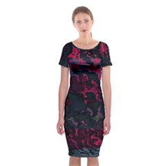 Granite Glitch Classic Short Sleeve Midi Dress by MRNStudios