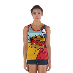 Pow Word Pop Art Style Expression Vector Sport Tank Top  by Pakemis