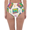Seamless Pattern With Colorfu Cassettes Hippie Style Doodle Musical Texture Wrapping Fabric Vector Reversible High-Waist Bikini Bottoms View2