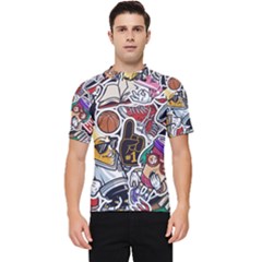 Vintage College Colorful Seamless Pattern Men s Short Sleeve Rash Guard