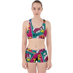Comic Colorful Seamless Pattern Work It Out Gym Set