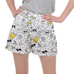 Set Cute Colorful Doodle Hand Drawing Ripstop Shorts by Pakemis