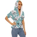 Cute Seamless Pattern With Rocket Planets Stars Lightweight Drawstring Hooded Top View3