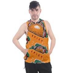 Seamless Pattern With Taco Men s Sleeveless Hoodie