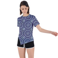 Kaleidoscope Deep Purple Asymmetrical Short Sleeve Sports Tee