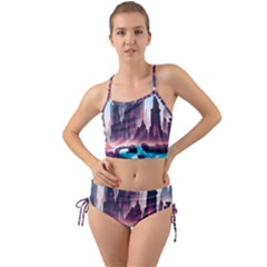 Urban City Cyberpunk River Cyber Tech Future Mini Tank Bikini Set