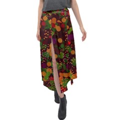 Background Graphic Beautiful Wallpaper Velour Split Maxi Skirt by Uceng