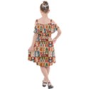 Cute Christmas Seamless Pattern Vector  - Kids  Cut Out Shoulders Chiffon Dress View2