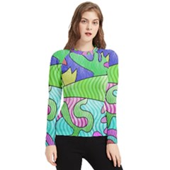 Colorful Stylish Design Women s Long Sleeve Rash Guard by gasi