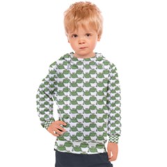 Funny Frog Cartoon Drawing Motif Pattern Kids  Hooded Pullover by dflcprintsclothing