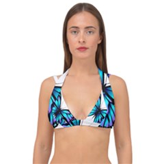 Blue And Pink Butterfly Illustration, Monarch Butterfly Cartoon Blue, Cartoon Blue Butterfly Free Pn Double Strap Halter Bikini Top