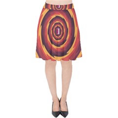 Illustration Door Abstract Concentric Pattern Velvet High Waist Skirt