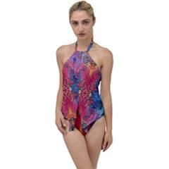 Firey Repeats I Go With The Flow One Piece Swimsuit by kaleidomarblingart