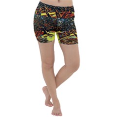 Colorful Verona Olive Tree Lightweight Velour Yoga Shorts by ConteMonfrey