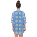Abstract Stylish Design Pattern Blue Open Front Chiffon Kimono View2