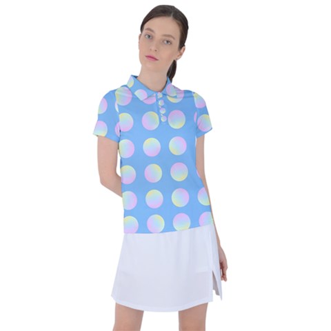 Abstract Stylish Design Pattern Blue Women s Polo Tee by brightlightarts