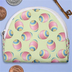 Colorful Easter Eggs Pattern Green Horseshoe Style Canvas Pouch by TetiBright