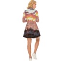 Tropical Sunset Long Sleeve Velour Longline Dress View4