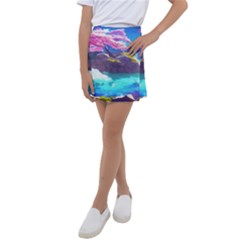Fantasy Japan Mountains Cherry Blossoms Nature Kids  Tennis Skirt by Uceng