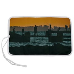 River Breakwater Sunset, Montevideo, Uruguay Pen Storage Case (l) by dflcprintsclothing
