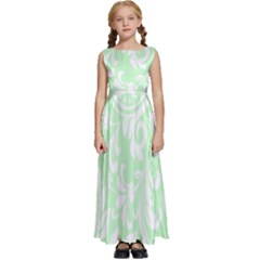 Clean Ornament Tribal Flowers  Kids  Satin Sleeveless Maxi Dress by ConteMonfrey