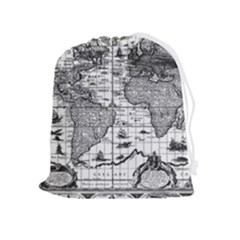 Antique Mapa Mundi Revisited Drawstring Pouch (xl) by ConteMonfrey