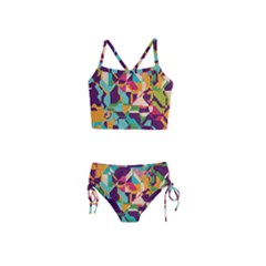 Retro Chaos                                                                       Girls  Tankini Swimsuit by LalyLauraFLM