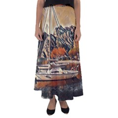 Art Boats Garda, Italy  Flared Maxi Skirt