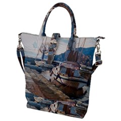 Boats On Gardasee, Italy  Buckle Top Tote Bag by ConteMonfrey