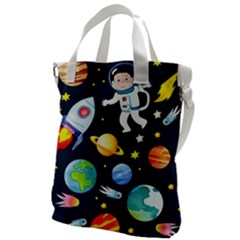 Space Galaxy Seamless Background Canvas Messenger Bag