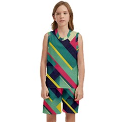 Pattern Abstract Geometric Design Kids  Basketball Mesh Set